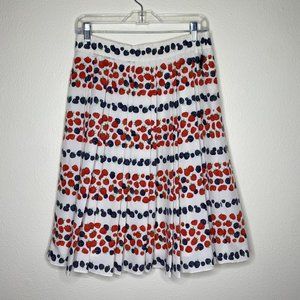 J CREW Berry Print Pleated Skirt